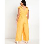 Eloquii  Women's Plus Size Tie Strap Wide‎ Leg Jumpsuit marigold yellow, size 24 Photo 2