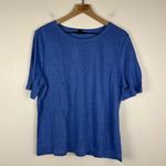 Banana Republic  Blue 100% Linen Elbow T-Shirt Essential Sustainable Women’s Sz L Photo 1