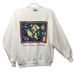 Vintage San Juan Islands Map Crewneck Sweatshirt L 90s Souvenir Destination USA White Size L Photo 0