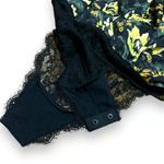 Free People  Intimately Black Elsa Floral Printed Bodysuit - Size Small Photo 4