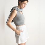 Quince NWT  100% European Linen High Waisted White  Shorts Sz L Photo 2