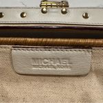Michael Kors  Vanilla Santorini Clutch - Wicker, Ivory Leather, Golden Hardware Photo 7