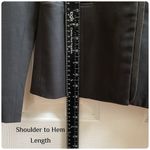 Elie Tahari Black Virgin Wool Lamb Leather Blend Pocket Blazer Size Small Photo 7