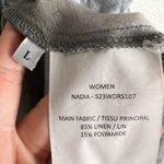 Officine Générale Nadia Gray Striped Linen Short Sleeve Button Front Shirt Dress Size L Photo 7