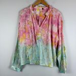 Anthropologie Pilcro Top Women’s Small Multi Color Ombré Floral Blouse Bohemian Photo 3