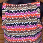 Trina Turk  Cowl Neck Sleeveless Vibrant Abstract Print Silk Blouse Size‎ Large Photo 8