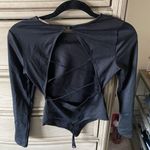 Le lis Backless Black Long Sleeve Bodysuit  Photo 1