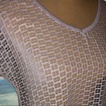 G.M brand white fishnet drawstring sides coverup Size L Photo 5