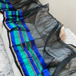 Indian pakistani jamdani type party wear sari with blouse Multiple Photo 10