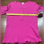 J.Crew  Women’s Size XL Pink Waffle-Knit Henley Top Photo 3