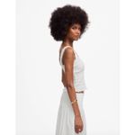 Madewell  Poplin Smocked Tank Top Square Neck Stretch White Cropped Medium NWT Photo 1