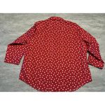 Coldwater Creek  Sz 12 Medium Red Hearts Valentine's Button-Down 3/4 sleeve cotto Photo 7
