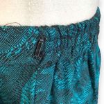 Vintage 90s Pleated Maxi Skirt Turquoise Blue Black Paisley Print Textured 6 Photo 1