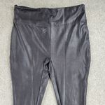 Serra Womens Faux Leather Leggings XL Black Metallic Stretch Skinny Slim Fit New Photo 4
