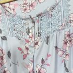 Laura Ashley  Blue Floral Sleep Shirt Dress Nightgown Womens L Pajamas Comfort Photo 7
