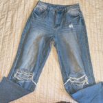 SheIn Straight leg ripped blue jean Photo 0