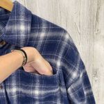 Illa Illa Flannel Shirt Dress Womens Small Blue White Plaid 100% Cotton Pockets Photo 2
