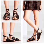Urban Outfitters Bonnie Lace-Up Black River Gladiator Sandal Size 9 Photo 1