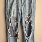 American Eagle  Outfitters 90s Straight Light Blue Distressed Jeans Size 12 Photo 0