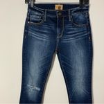 Driftwood NWOT Colette Straight Leg Floral Trim Raw Hem Jeans Size 25 Photo 3