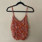 Sweet Rain Floral Ruched Women's Top - Pink and Orange Size XL Photo 2
