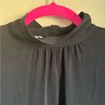 Vince 100% Silk Black Shirred Mock Neck Long Sleeve Blouse S Photo 8