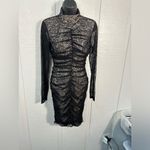 Avec Les Filles  RUCHED LACE CUTOUT BACK MINIDRESS IN BLACK Size Small NWT Photo 2