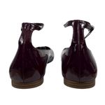 Mango  Faux Patent Leather Ankle Strap Flats Burgundy Size 38/ 7.5 Photo 7