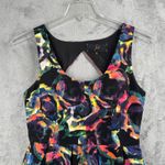 Jack by BB Dakota JACK Dress Black‎ Multi Floral Cutout Back Sleeveless Fit Flare Dark Boho Size 6 Photo 3
