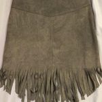 Windsor Green Suede Fringe Skirt  Photo 0