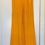 Forever 21 Golden Yellow Flowy High Waisted Linen Pants (Swim Coverup Bottoms) L Photo 6