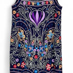 Maeve  Anthropologie Blue Floral Embroidered Mini Shift Dress Womens 2 Sleeveless Photo 0