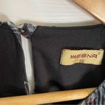 Hesna Elegant Floral Black Long Sleeve Dress With Liner Size 50 ~ Size 6 Photo 4