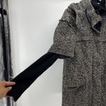 ZARA Basic Tweed Full Zip Jacket Black White Marled Chic Office wear size M Photo 9