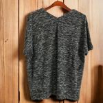 Calvin Klein Jeans Blouse Womens Reverse Front Deep V Neck Black Heathered Top L Photo 1