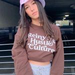 Reinvent Hustle Culture crewneck sweater Brown Size M Photo 3