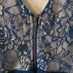 Forever 21 Lace Tulle Size Small Navy Blue Prom or Homecoming Dress Photo 5