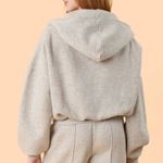 BLOGILATES Grey Fleece Zip Up Hoodie Oversized Cropped Casual Lounge Size L Gray Size L Photo 4