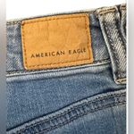 American Eagle  Womens Cargo Jeans Medium Wash Stretch Wide Leg Size 10 Regular Photo 2