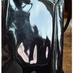 VTG Black Patent Leather Clutch Shoulder Bag 70s 80s Accordion Purse Photo 8