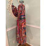 Vilagallo Abstract DRESS Women Size 44 Long Slv Pockets Career Church Size L Photo 6