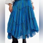 Free People EMBER TIERED STRIPED MIDI
SKIRT SIZE L MSRP $128.00 NWT Photo 0