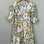 Free People NWT Sugar Crush Mini Dress Women's Medium Lemon Combo Floral Flowy Photo 4