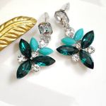 ZARA New!  Crystal Gems Post Earrings Photo 3