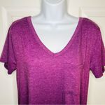 Yelete  Criss Cross Back TShirt Dress Swing Athletic VNeck Purple S Photo 3