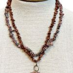 Mother of Pearl and coral double layer statement necklace Pink Photo 0