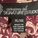 Signature Studio long sleeve damask print open ladder back top size XL Photo 4