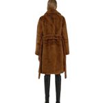 APPARIS Women's Faux Fur Vegan Belted Coat in Camel Size Large NWT MSRP $340 Brown Photo 11