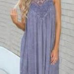 Kori  purple crochet neck Trapeze midi dress Photo 0