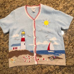 Breckenridge  Womens Petite‎ Medium Sweater Button Up Knit Cardigan Beach Short Photo 0